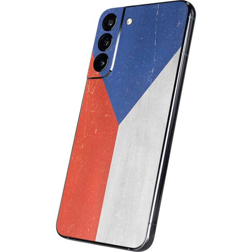 Czech Republic Flag Distressed Galaxy S22 Plus Skin